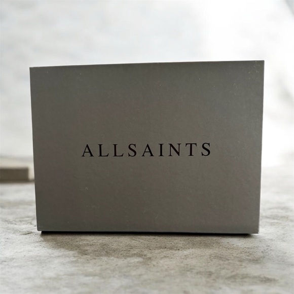 AllSaints Black Leather Pointed Ankle Boots with Back Zip - Picture 6 of 8